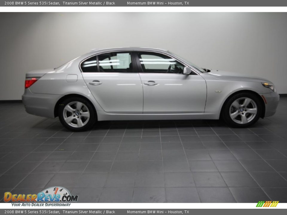 2008 BMW 5 Series 535i Sedan Titanium Silver Metallic / Black Photo #6