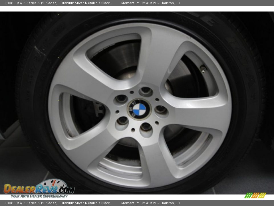 2008 BMW 5 Series 535i Sedan Titanium Silver Metallic / Black Photo #10