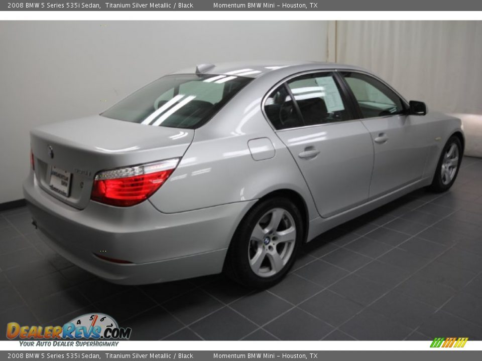2008 BMW 5 Series 535i Sedan Titanium Silver Metallic / Black Photo #12