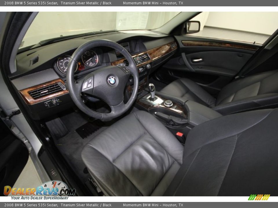 2008 BMW 5 Series 535i Sedan Titanium Silver Metallic / Black Photo #16