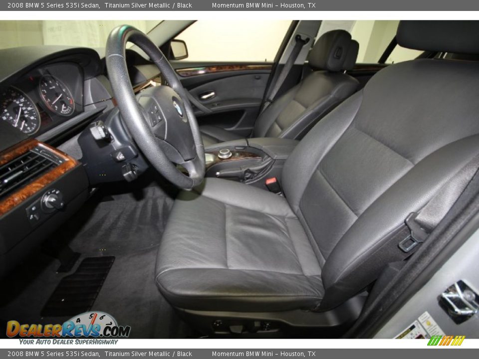 2008 BMW 5 Series 535i Sedan Titanium Silver Metallic / Black Photo #17