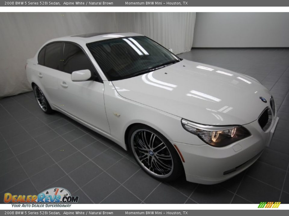 2008 BMW 5 Series 528i Sedan Alpine White / Natural Brown Photo #5