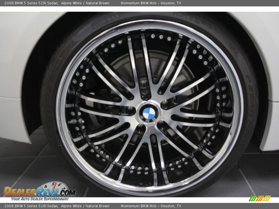 2008 BMW 5 Series 528i Sedan Alpine White / Natural Brown Photo #13