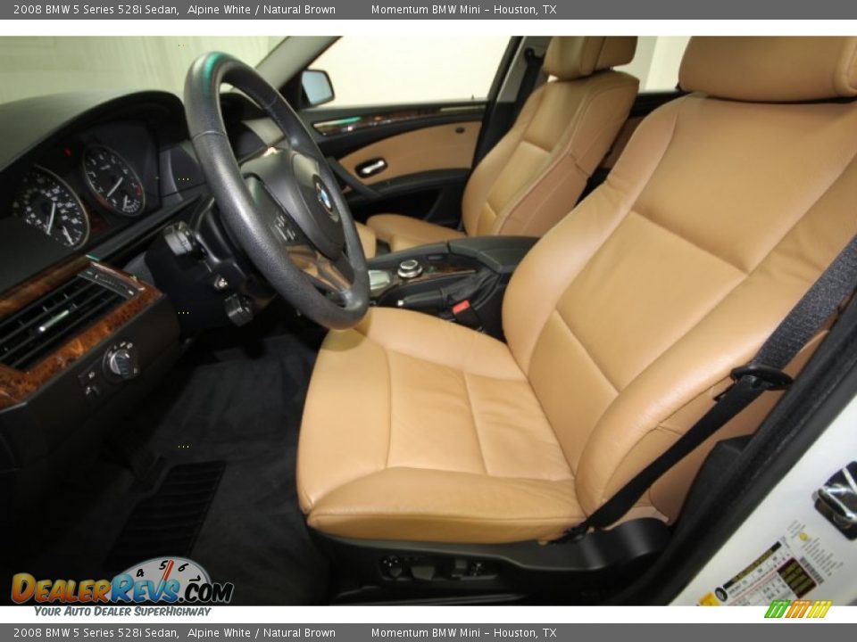 2008 BMW 5 Series 528i Sedan Alpine White / Natural Brown Photo #17