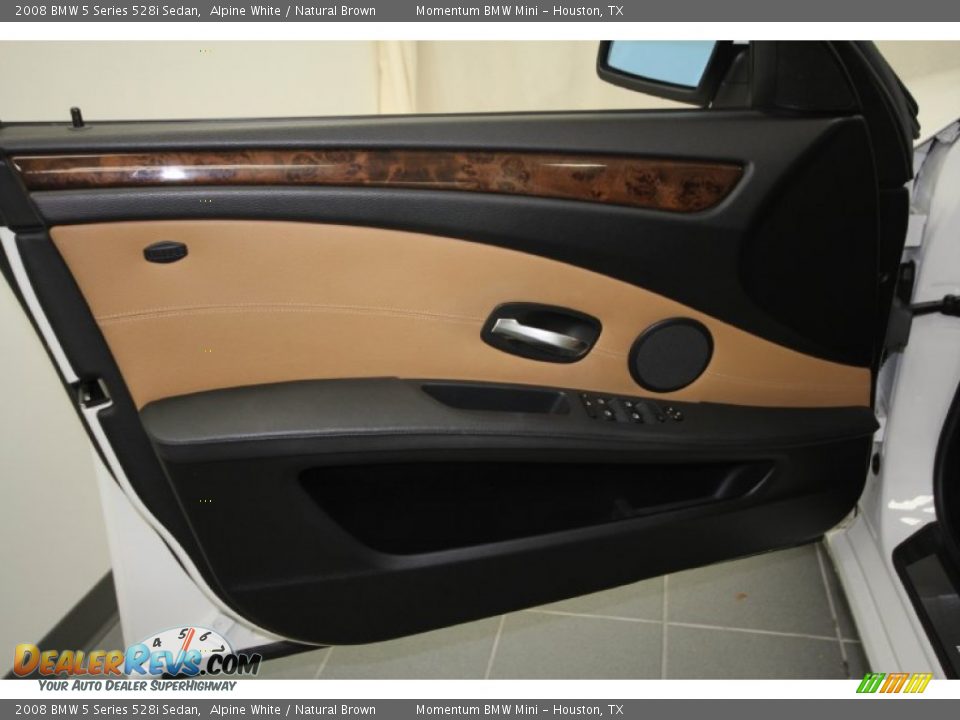2008 BMW 5 Series 528i Sedan Alpine White / Natural Brown Photo #19
