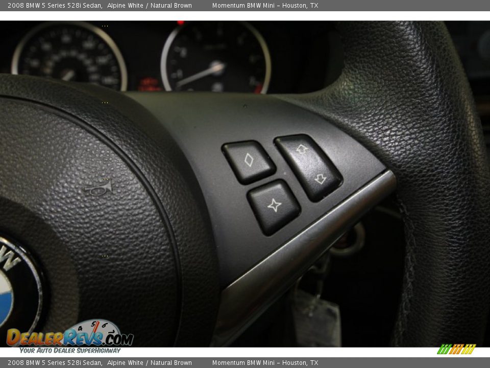 2008 BMW 5 Series 528i Sedan Alpine White / Natural Brown Photo #31