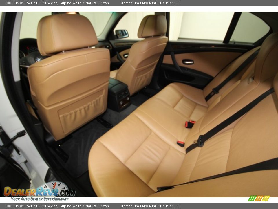 2008 BMW 5 Series 528i Sedan Alpine White / Natural Brown Photo #35