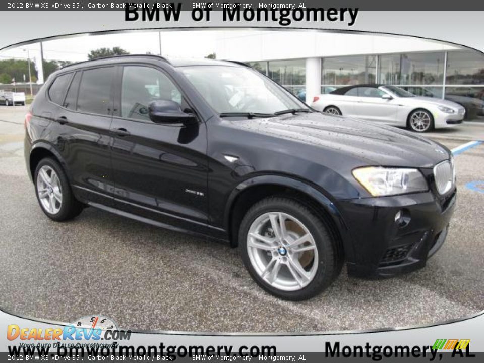 2012 BMW X3 xDrive 35i Carbon Black Metallic / Black Photo #1