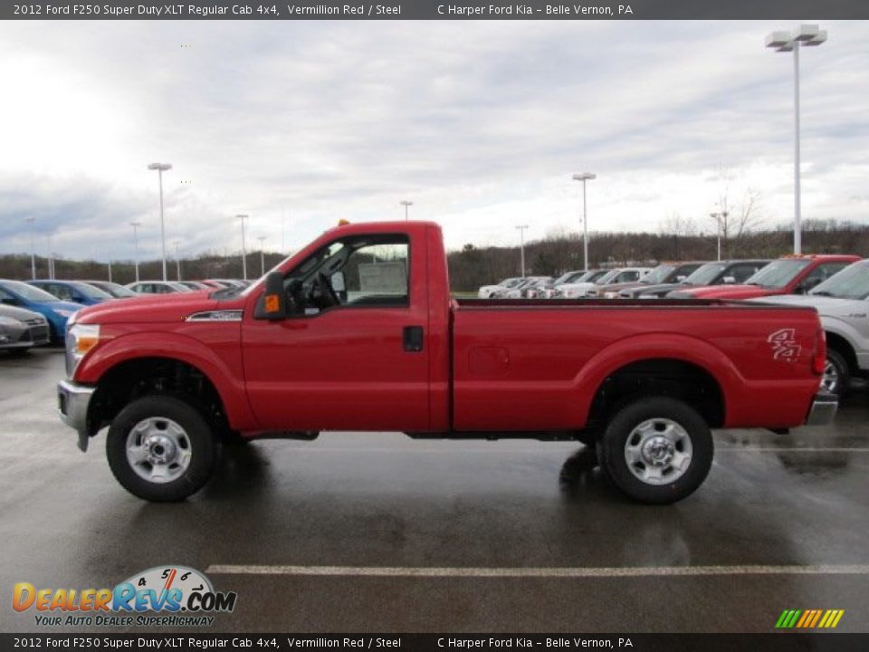 2012 Ford F250 Super Duty XLT Regular Cab 4x4 Vermillion Red / Steel Photo #8