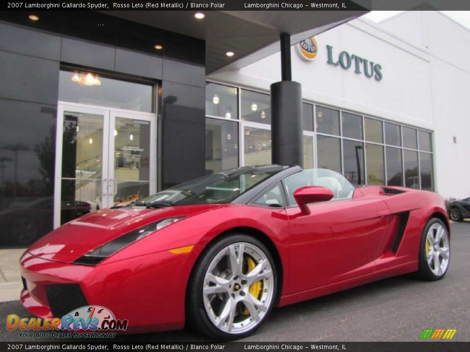 2007 Lamborghini Gallardo Spyder Rosso Leto (Red Metallic) / Blanco Polar Photo #2