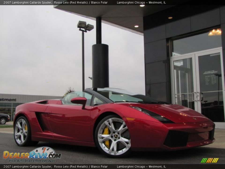 2007 Lamborghini Gallardo Spyder Rosso Leto (Red Metallic) / Blanco Polar Photo #3