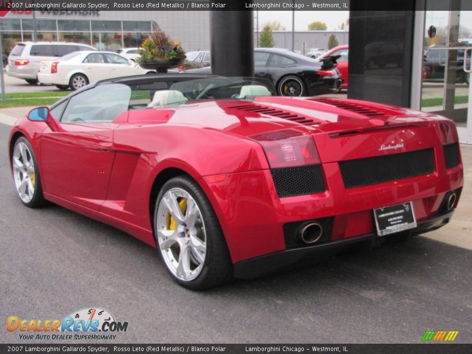 2007 Lamborghini Gallardo Spyder Rosso Leto (Red Metallic) / Blanco Polar Photo #4