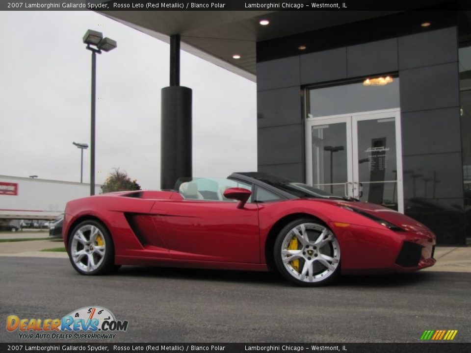 2007 Lamborghini Gallardo Spyder Rosso Leto (Red Metallic) / Blanco Polar Photo #6