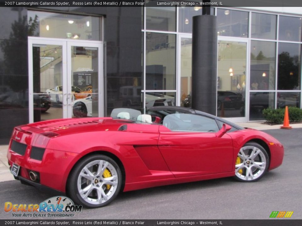 2007 Lamborghini Gallardo Spyder Rosso Leto (Red Metallic) / Blanco Polar Photo #7