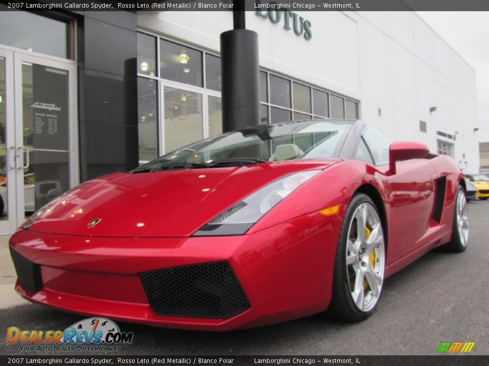 2007 Lamborghini Gallardo Spyder Rosso Leto (Red Metallic) / Blanco Polar Photo #8
