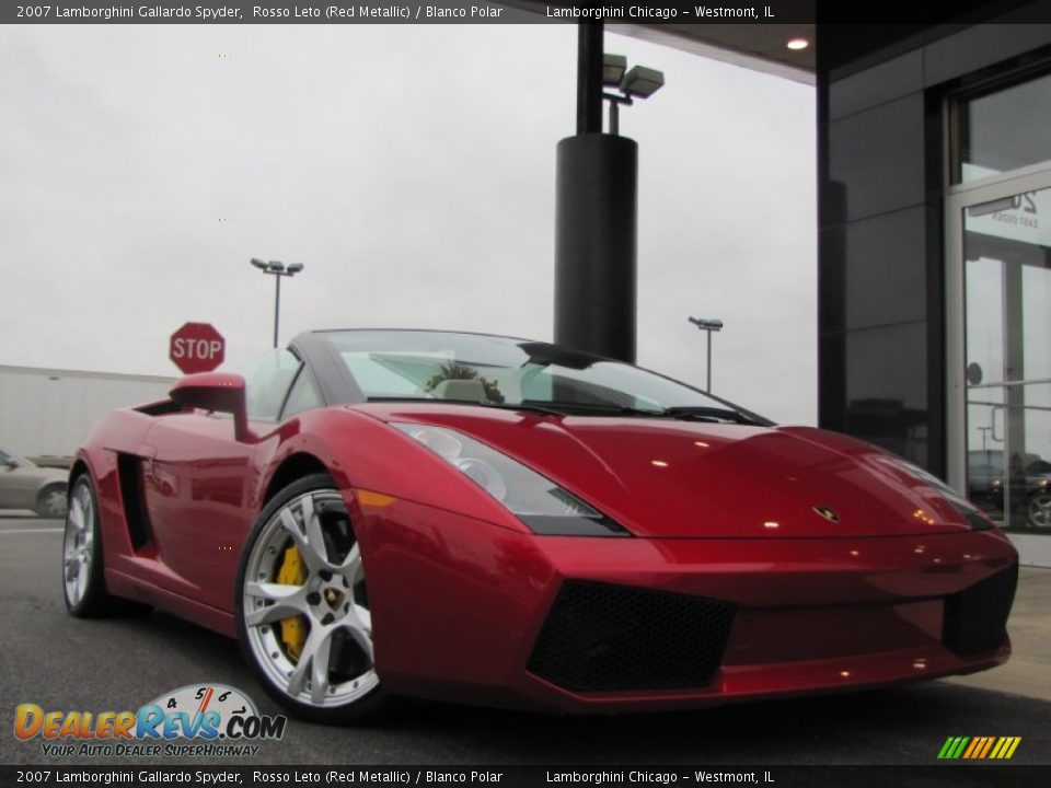 2007 Lamborghini Gallardo Spyder Rosso Leto (Red Metallic) / Blanco Polar Photo #12
