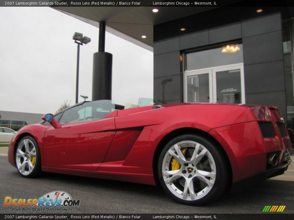 2007 Lamborghini Gallardo Spyder Rosso Leto (Red Metallic) / Blanco Polar Photo #15