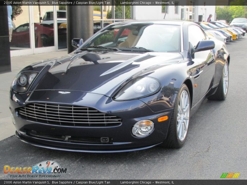 2006 Aston Martin Vanquish S Blue Sapphire / Caspian Blue/Light Tan Photo #10