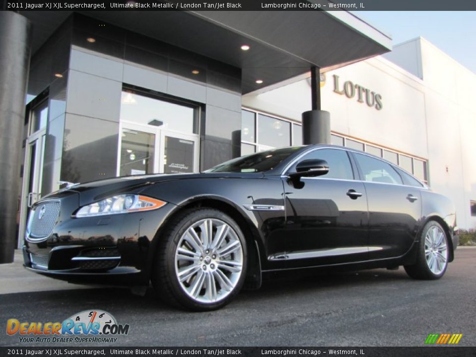 2011 Jaguar XJ XJL Supercharged Ultimate Black Metallic / London Tan/Jet Black Photo #2