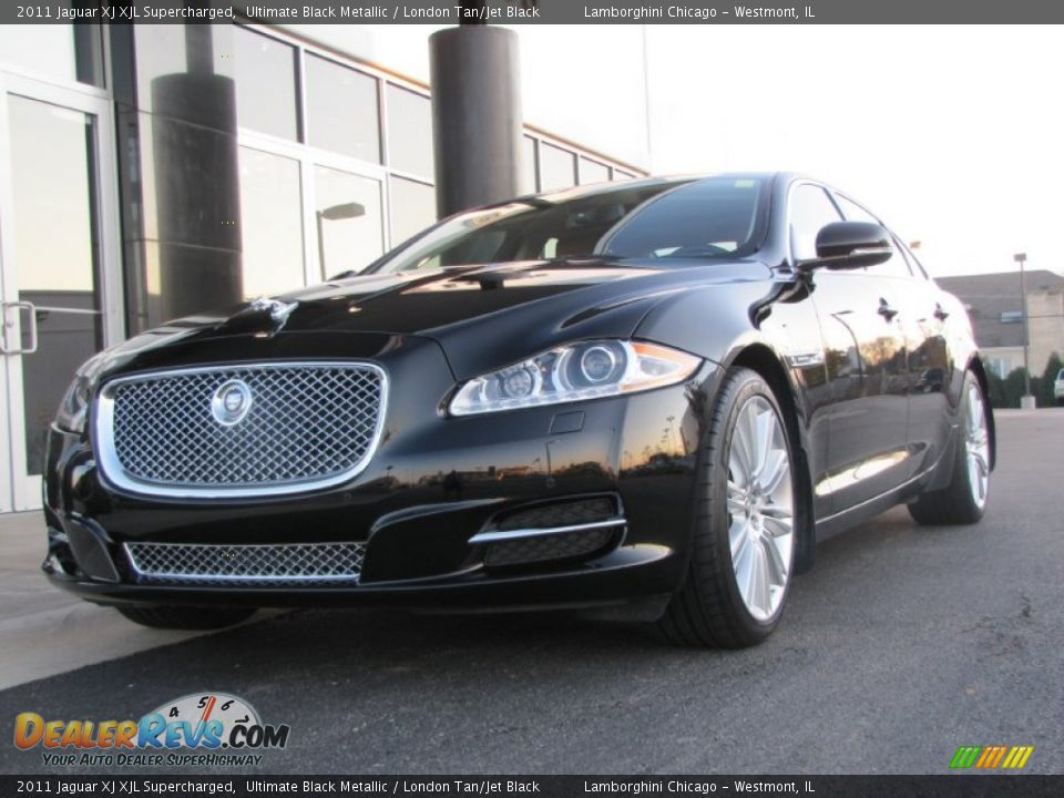 2011 Jaguar XJ XJL Supercharged Ultimate Black Metallic / London Tan/Jet Black Photo #4