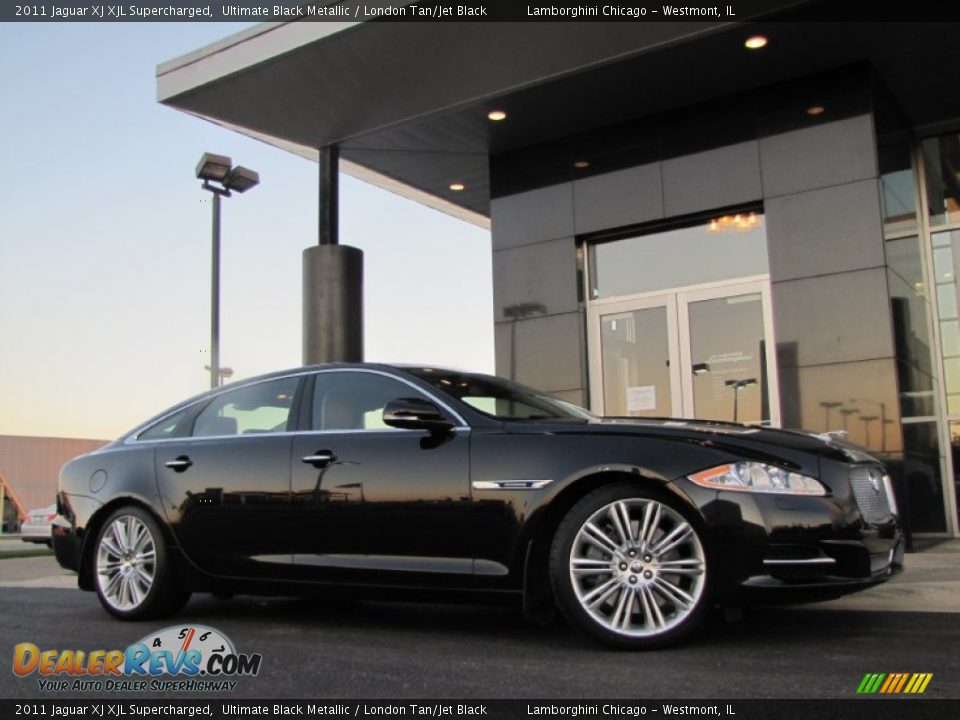 2011 Jaguar XJ XJL Supercharged Ultimate Black Metallic / London Tan/Jet Black Photo #6
