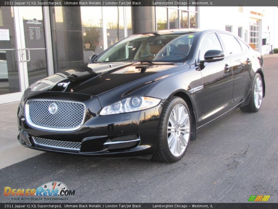 2011 Jaguar XJ XJL Supercharged Ultimate Black Metallic / London Tan/Jet Black Photo #10