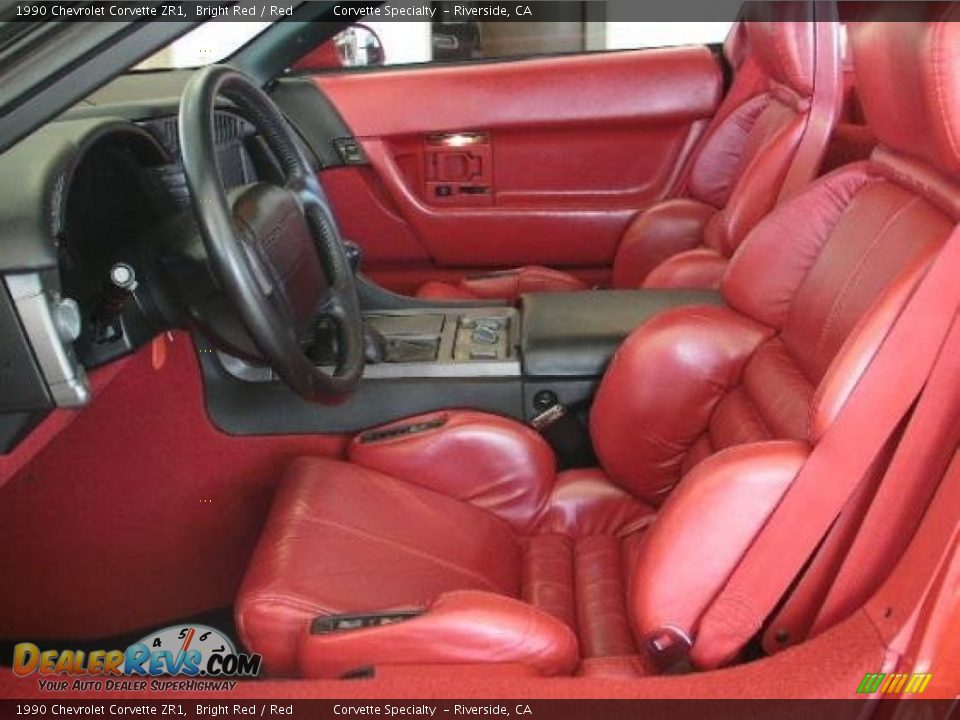 Red Interior - 1990 Chevrolet Corvette ZR1 Photo #6