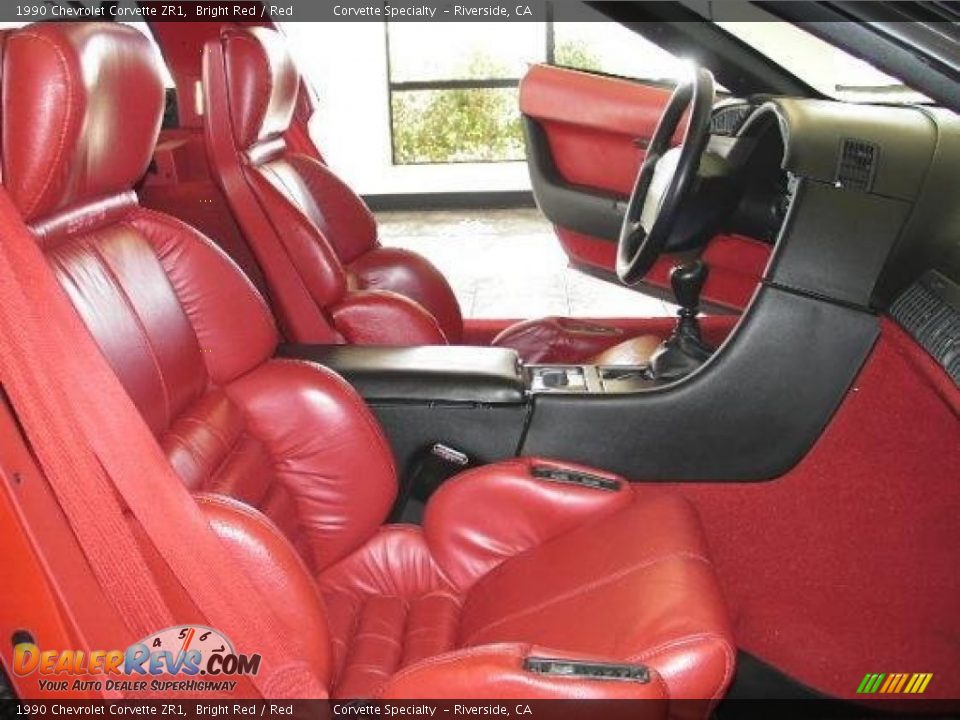 Red Interior - 1990 Chevrolet Corvette ZR1 Photo #7