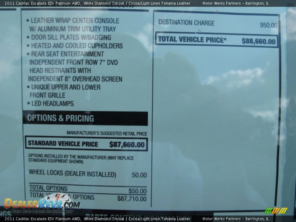 2011 Cadillac Escalade ESV Platinum AWD Window Sticker Photo #14
