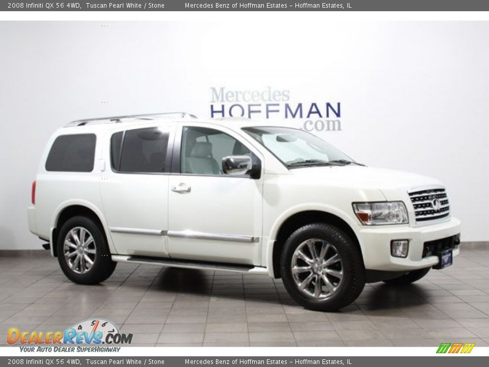 2008 Infiniti QX 56 4WD Tuscan Pearl White / Stone Photo #1