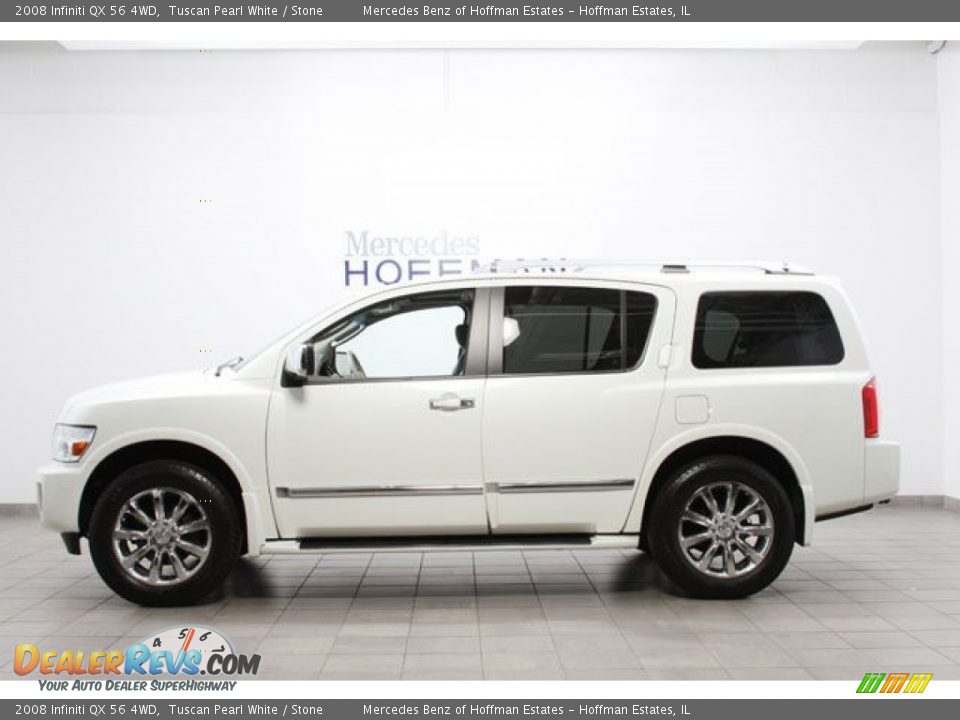 2008 Infiniti QX 56 4WD Tuscan Pearl White / Stone Photo #2