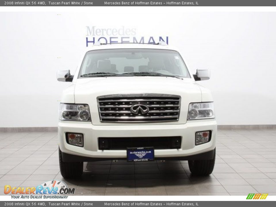 2008 Infiniti QX 56 4WD Tuscan Pearl White / Stone Photo #3