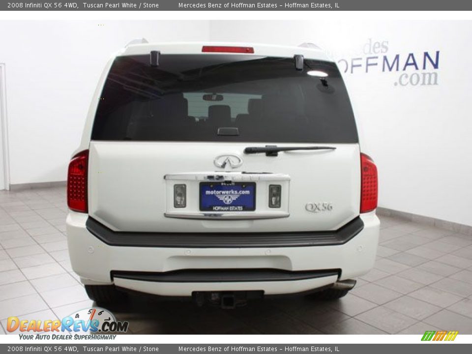 2008 Infiniti QX 56 4WD Tuscan Pearl White / Stone Photo #4