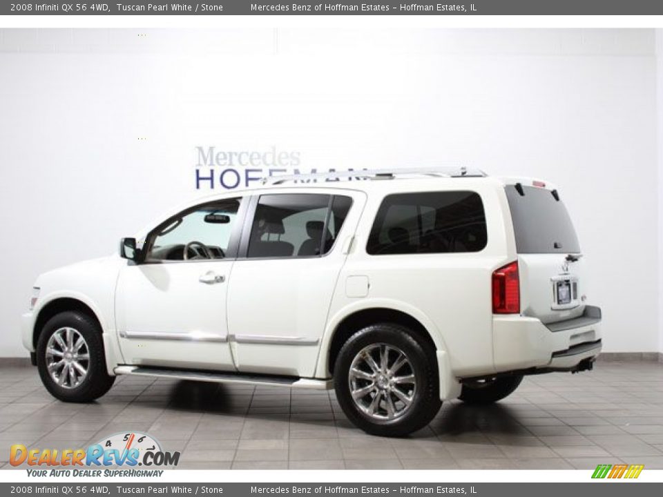 2008 Infiniti QX 56 4WD Tuscan Pearl White / Stone Photo #5
