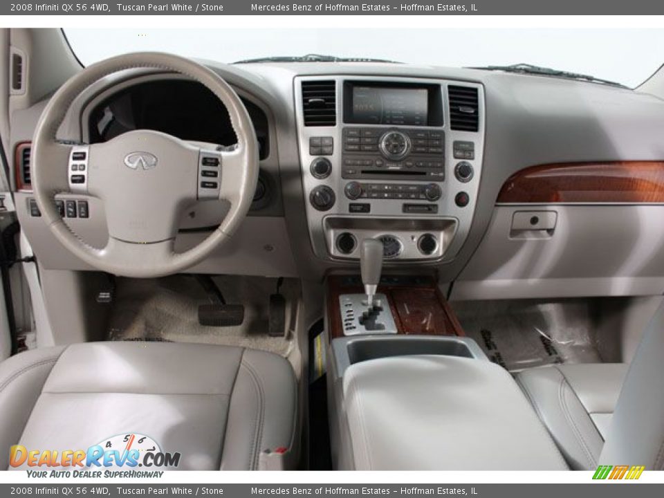 2008 Infiniti QX 56 4WD Tuscan Pearl White / Stone Photo #6