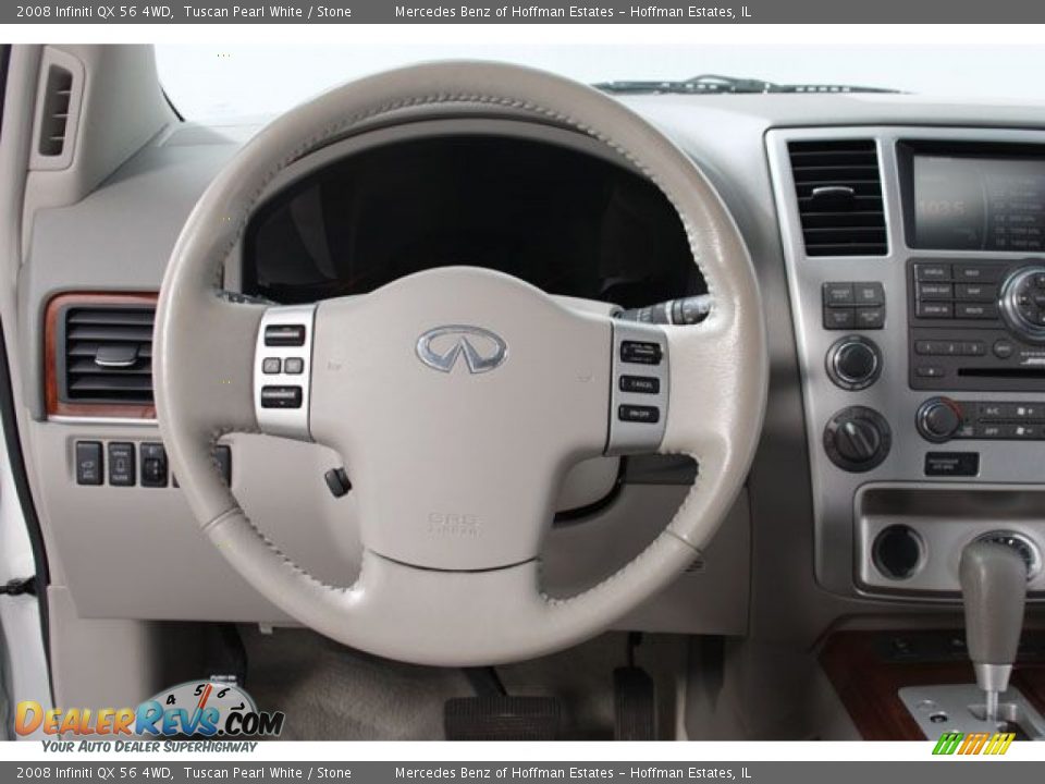 2008 Infiniti QX 56 4WD Tuscan Pearl White / Stone Photo #7