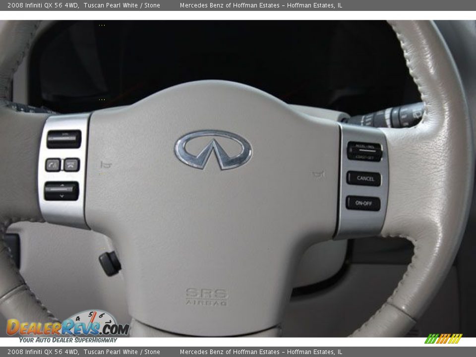 2008 Infiniti QX 56 4WD Tuscan Pearl White / Stone Photo #8