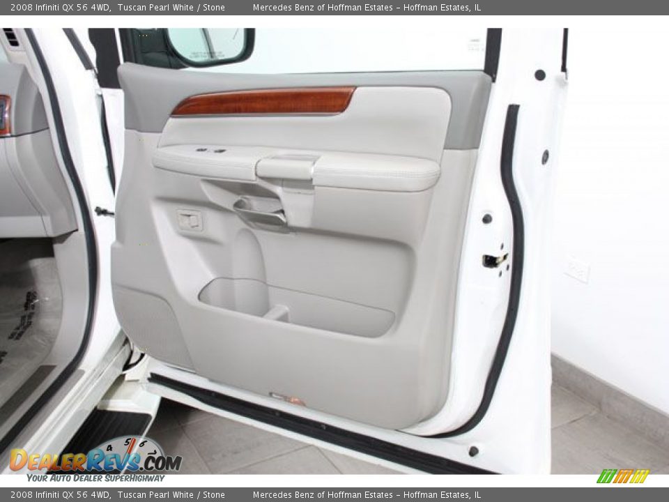 2008 Infiniti QX 56 4WD Tuscan Pearl White / Stone Photo #13