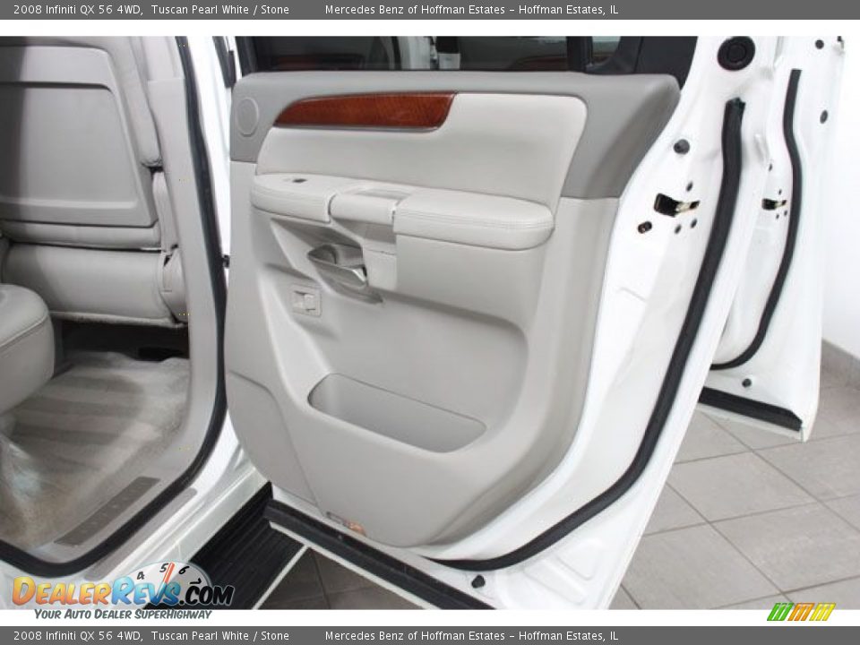 2008 Infiniti QX 56 4WD Tuscan Pearl White / Stone Photo #14