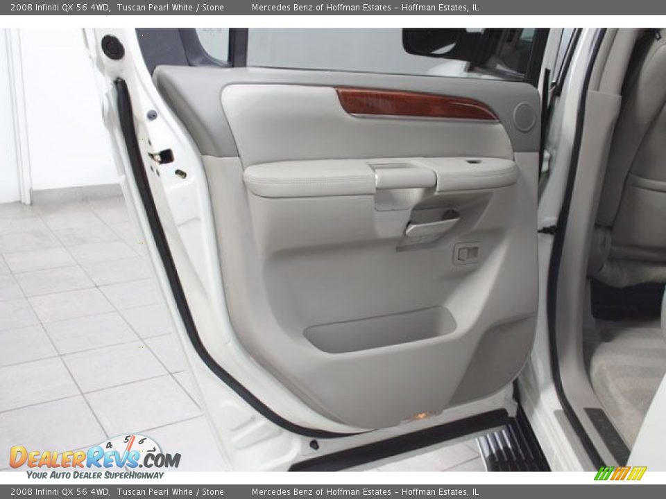 2008 Infiniti QX 56 4WD Tuscan Pearl White / Stone Photo #15