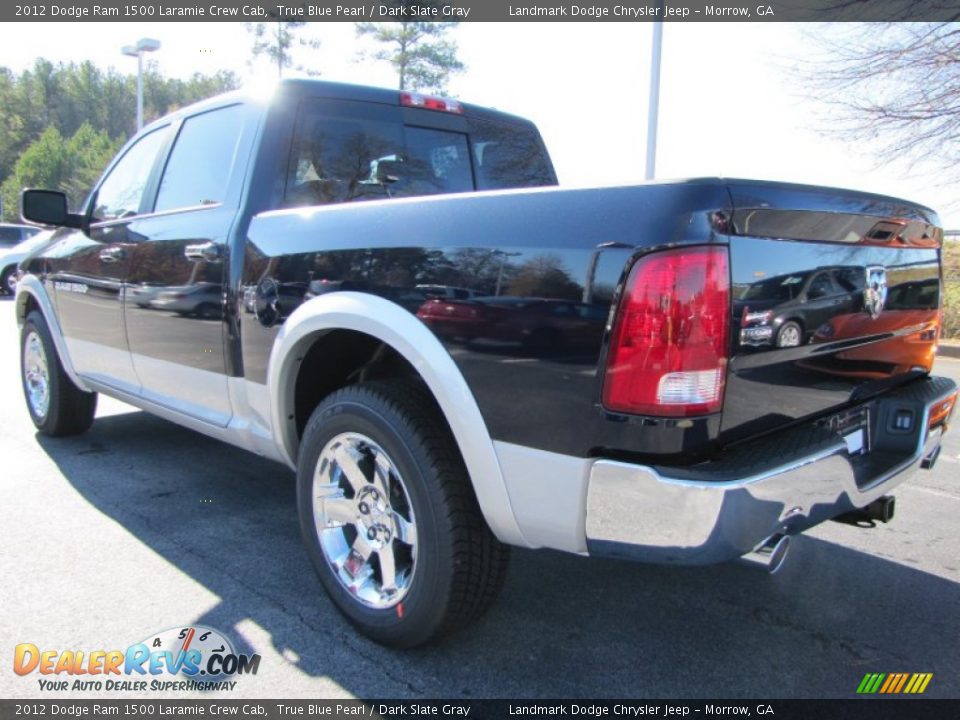2012 Dodge Ram 1500 Laramie Crew Cab True Blue Pearl / Dark Slate Gray Photo #2