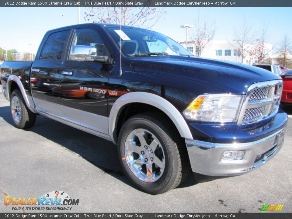 2012 Dodge Ram 1500 Laramie Crew Cab True Blue Pearl / Dark Slate Gray Photo #4