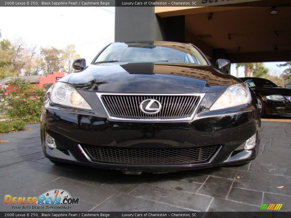 2008 Lexus IS 250 Black Sapphire Pearl / Cashmere Beige Photo #2