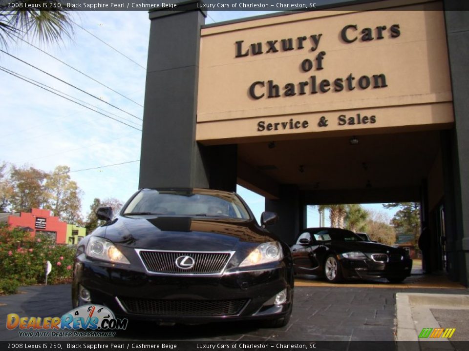2008 Lexus IS 250 Black Sapphire Pearl / Cashmere Beige Photo #3