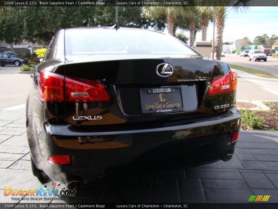 2008 Lexus IS 250 Black Sapphire Pearl / Cashmere Beige Photo #7