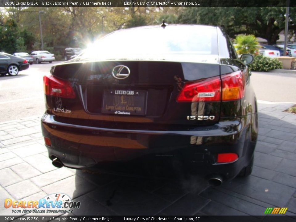 2008 Lexus IS 250 Black Sapphire Pearl / Cashmere Beige Photo #8