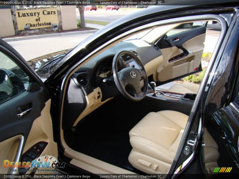 2008 Lexus IS 250 Black Sapphire Pearl / Cashmere Beige Photo #12