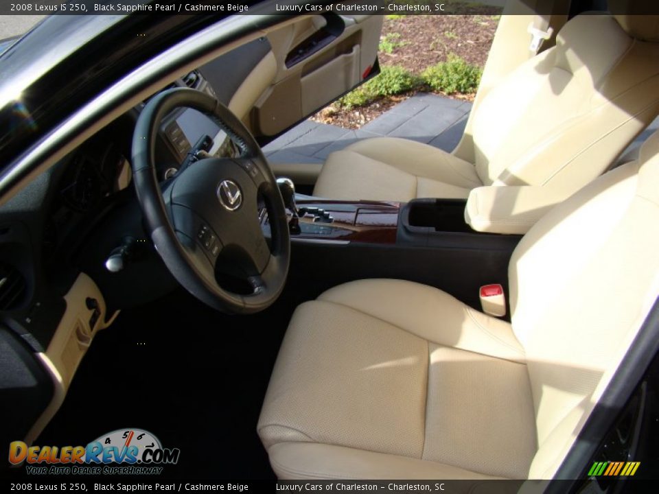 2008 Lexus IS 250 Black Sapphire Pearl / Cashmere Beige Photo #14