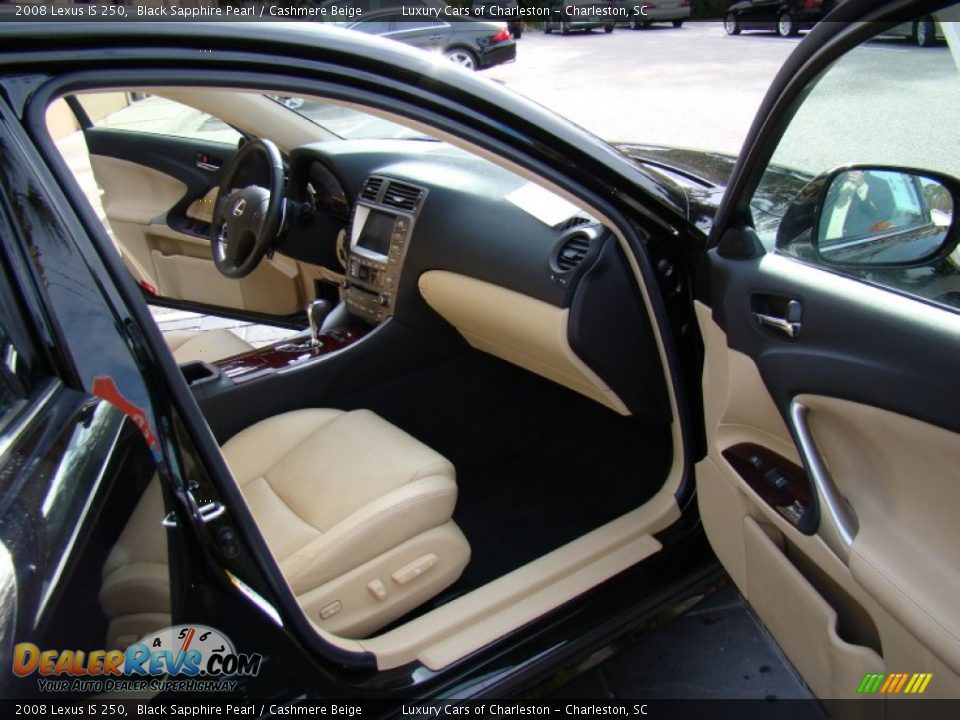 2008 Lexus IS 250 Black Sapphire Pearl / Cashmere Beige Photo #16