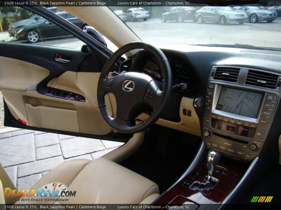 2008 Lexus IS 250 Black Sapphire Pearl / Cashmere Beige Photo #20
